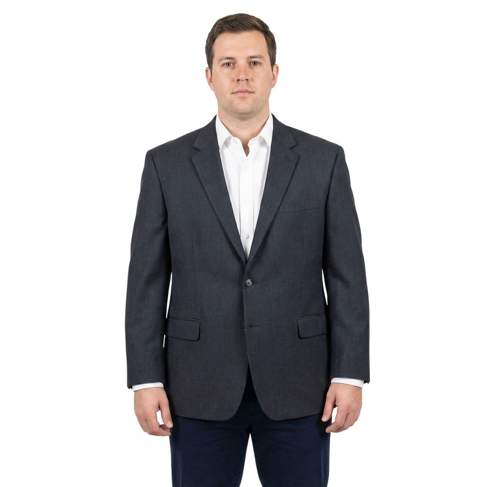 Ralph Lauren Mens Charcoal Pinstripe Wool Suit Jacket Blazer 48R Business Casual